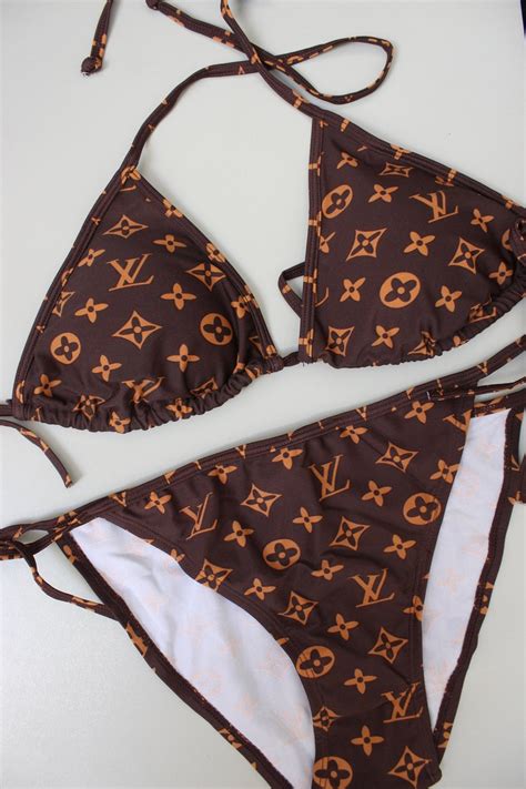 lv swimsuit red n black|louis vuitton print bikini.